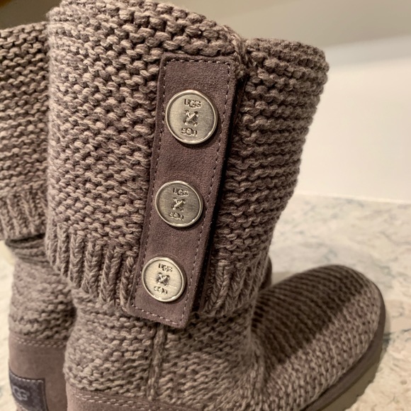 UGG Purl Cardy Knit Boots Dark gray 8 - Picture 3 of 4